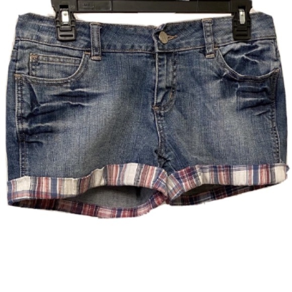ALLEN B By Allen Schwartz Cuff Denim Shorts Womens Size 6 Low Rise - Picture 1 of 5